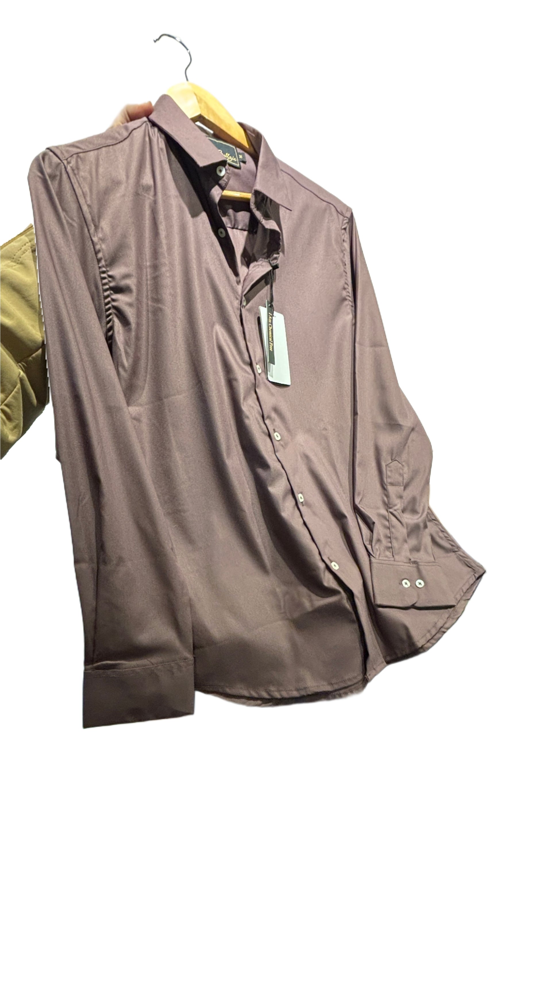 Plain Satin Shirt Burgundy