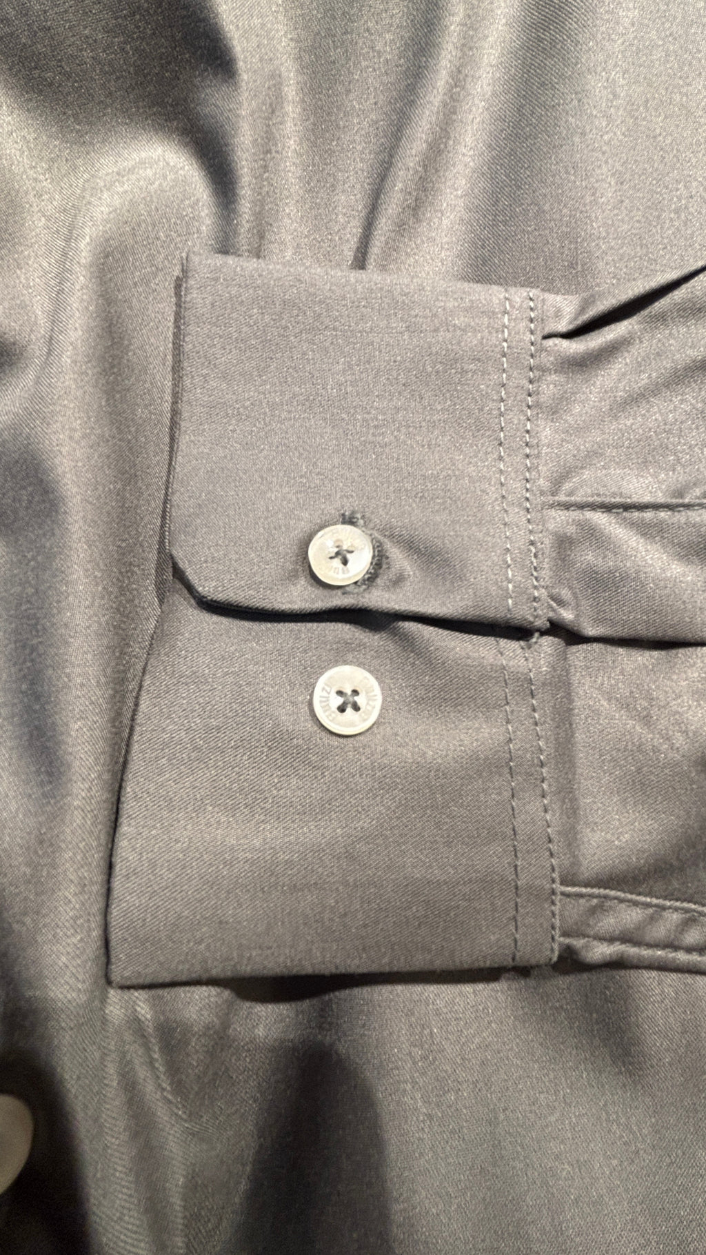 Plain Satin Shirt Grey