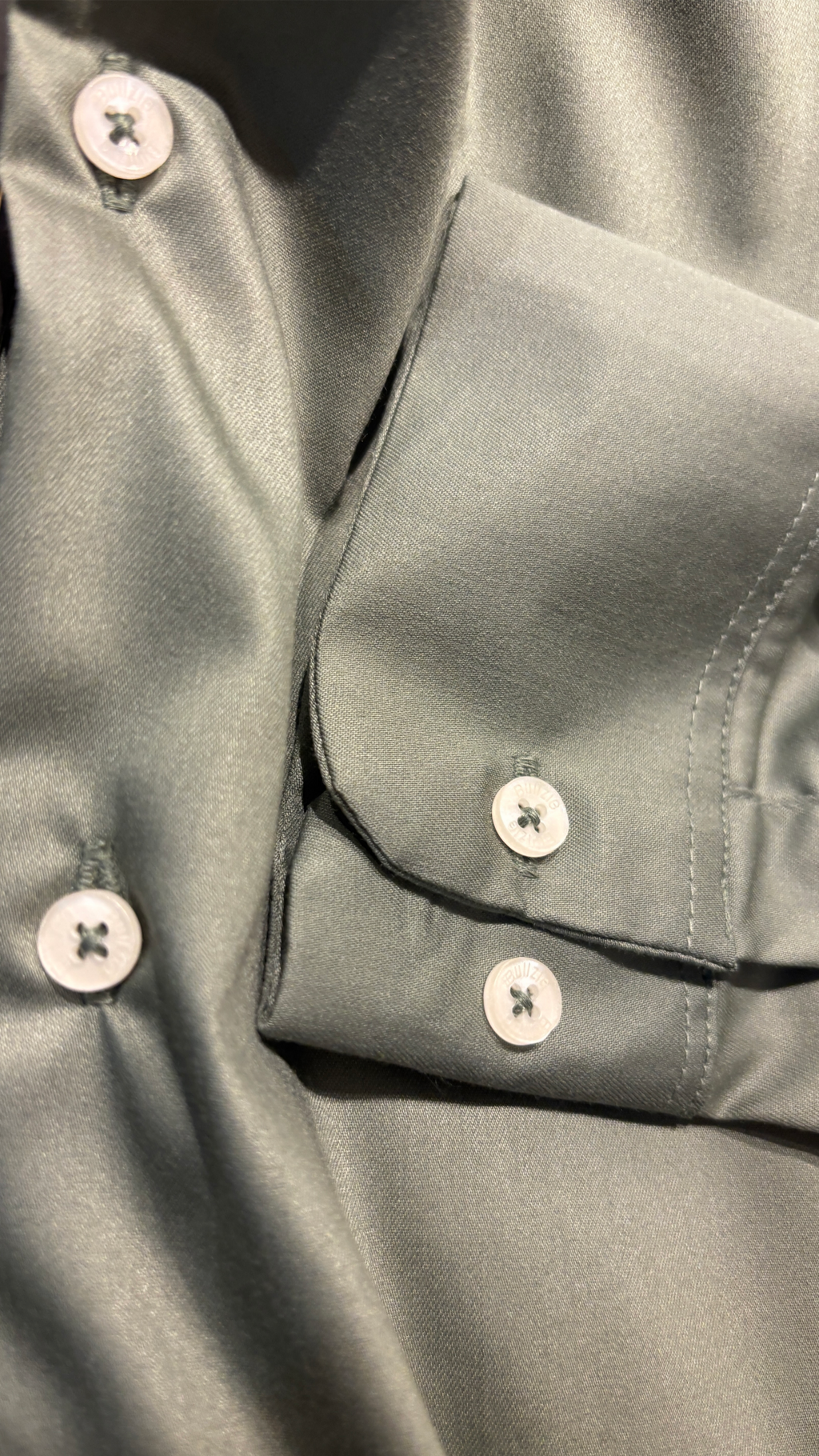 Plain Satin Shirt Green
