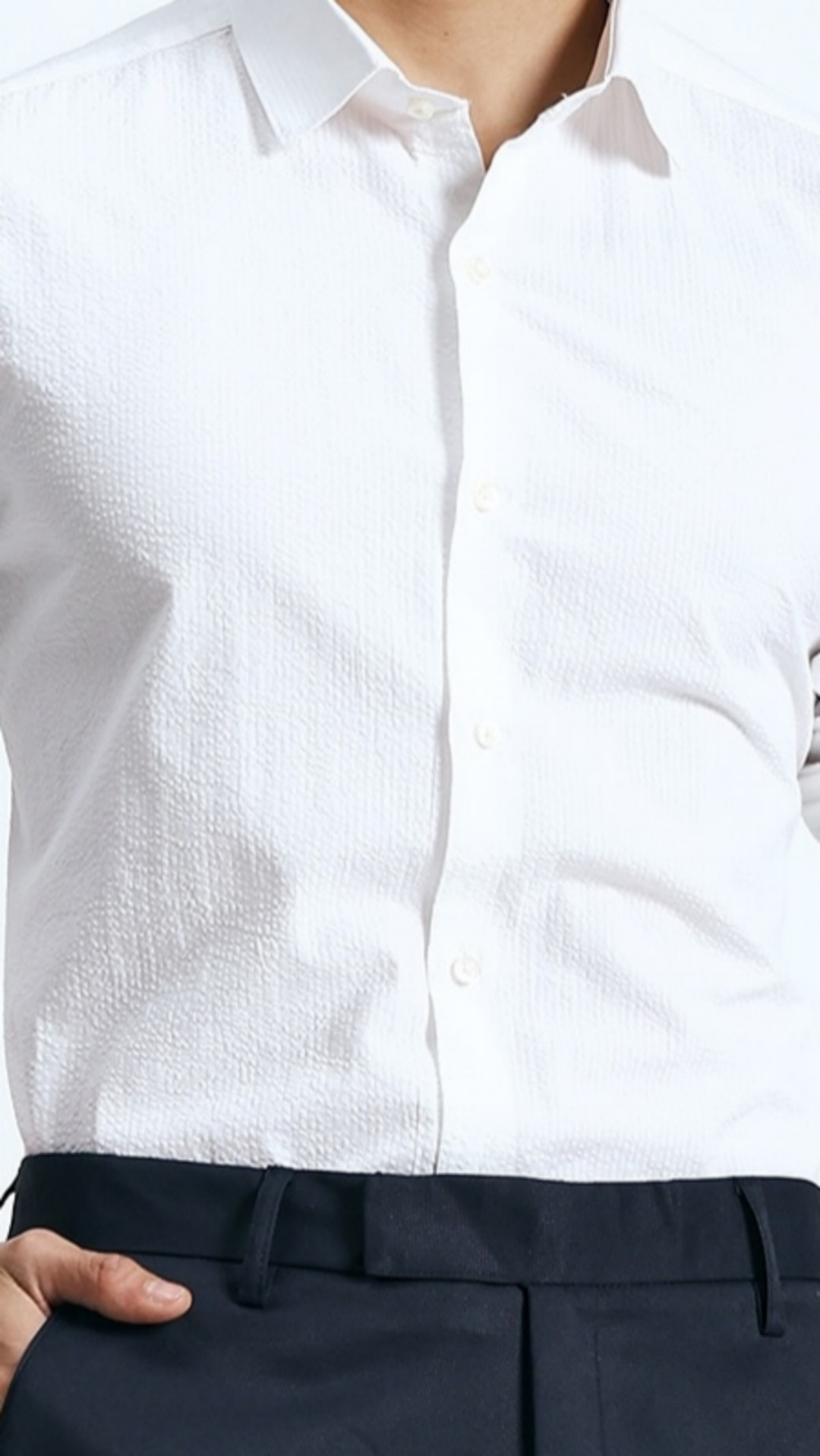 BROWNMEN Textured Shirt White