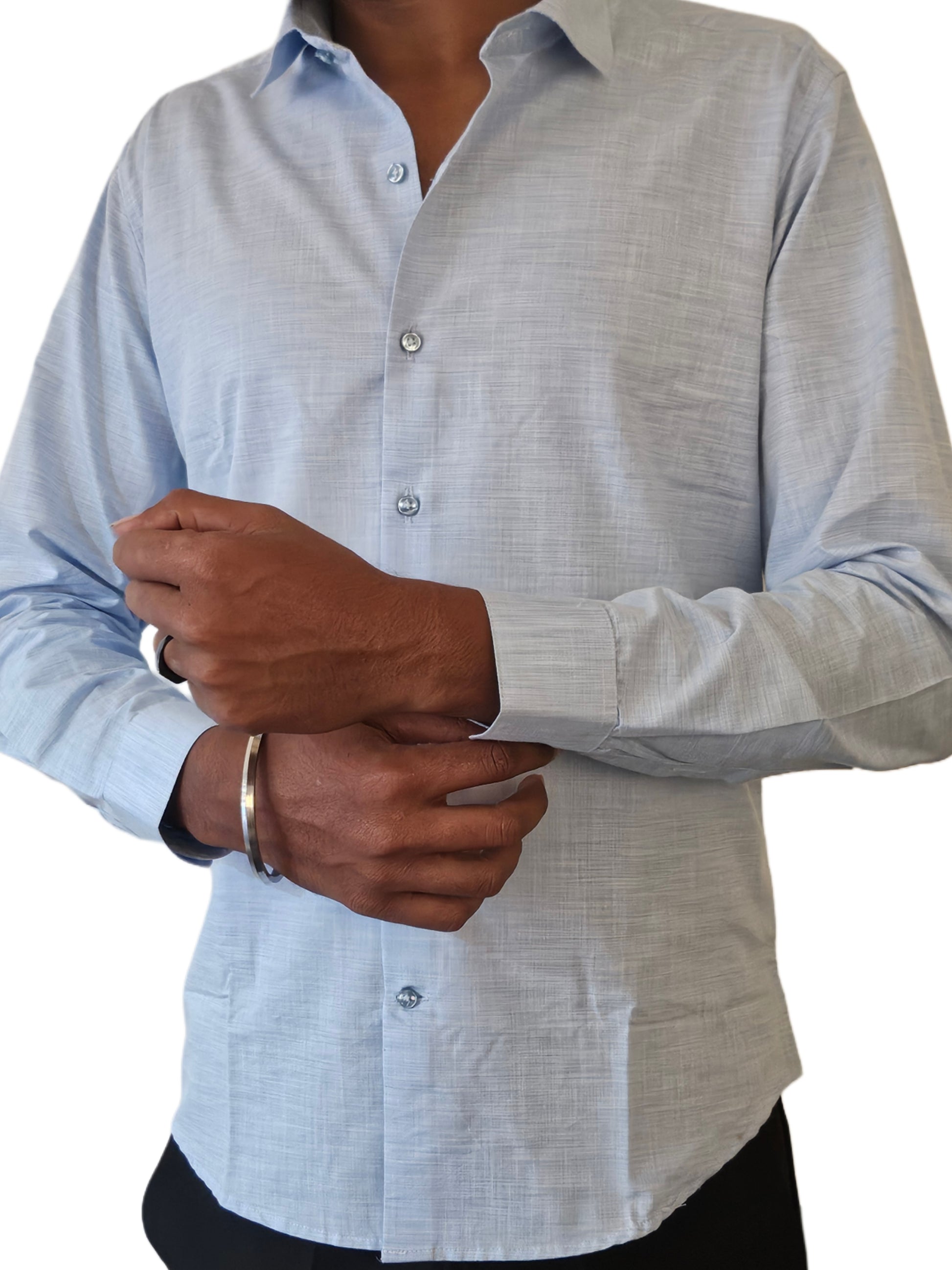 Light Blue Textured Shirt