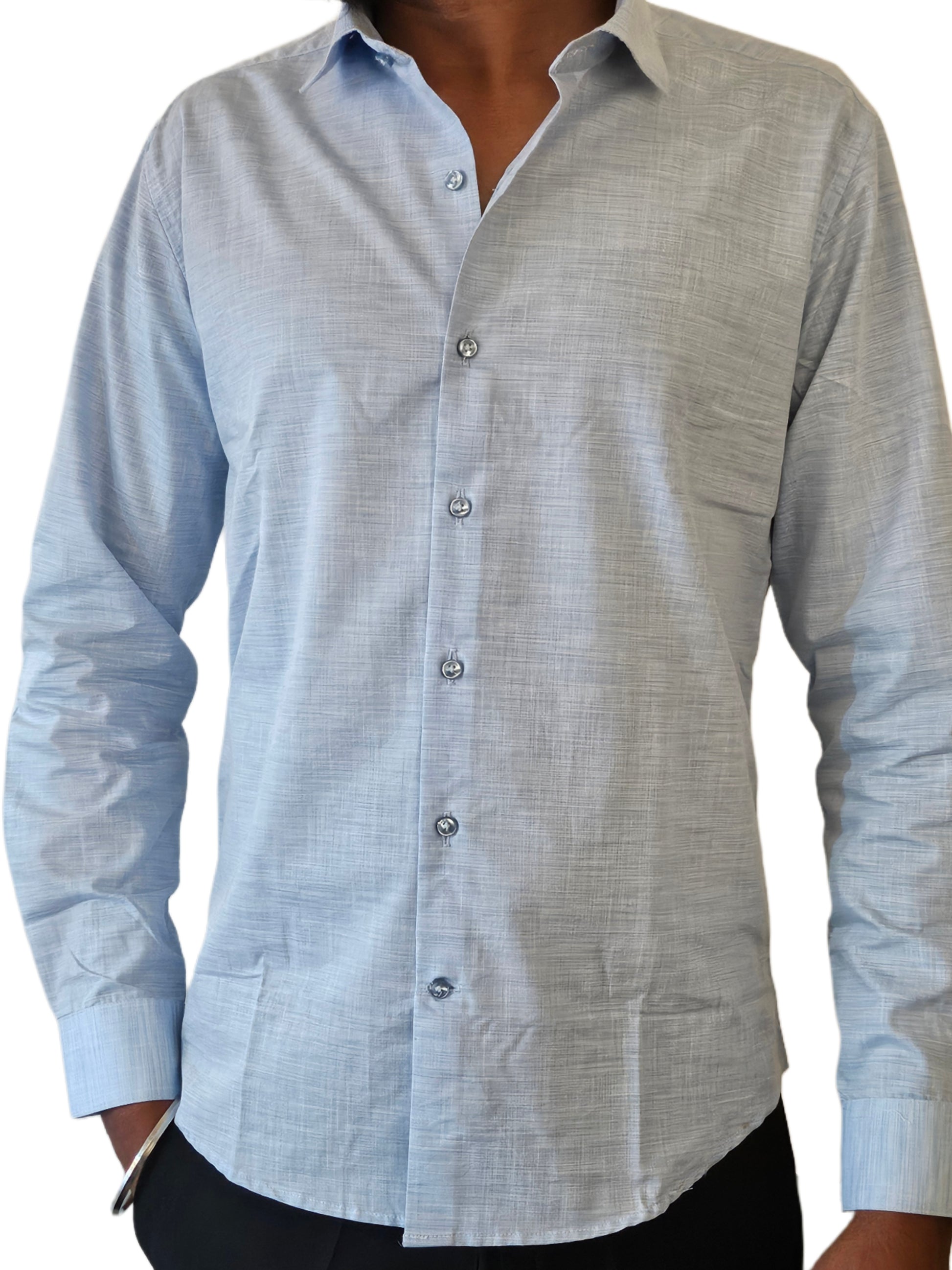 Light Blue Textured Shirt