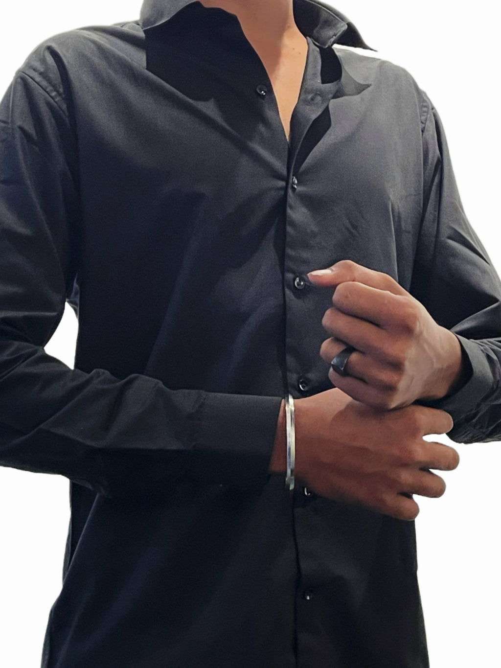 Satin Pale Black Shirt